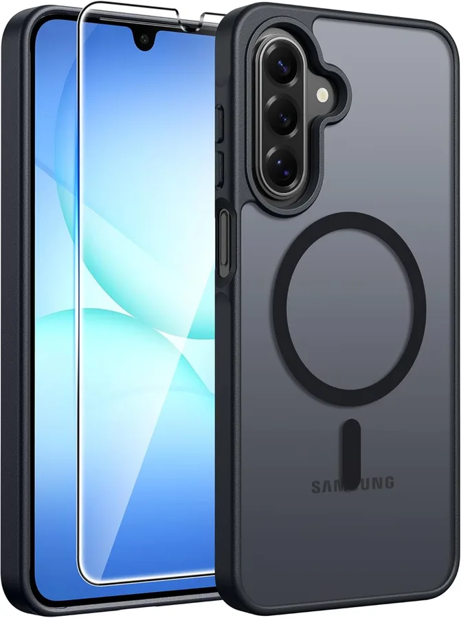 FNTCASE for Galaxy A17/A16 5G Phone Case: for Samsung A17 Cases [Compatible with Magsafe] [Screen Protector] Matte Translucen