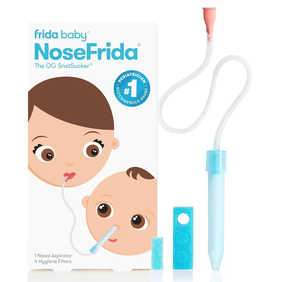 Frida Baby NoseFrida SnotSucker for Baby, Nasal Aspirator for Baby, Nose Sucker Baby Nasal Aspirator & 4 Hygiene Filters to H