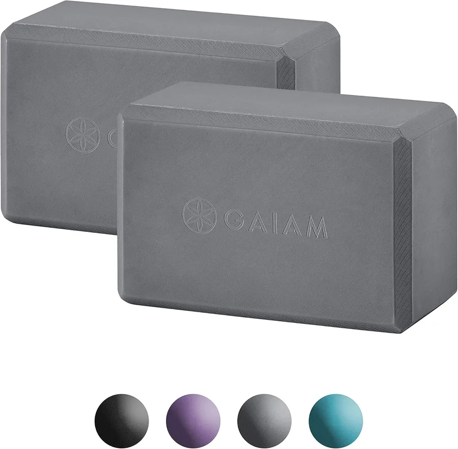Gaiam Yoga Block - Supportive Latex-Free Eva Foam - Soft Non-Slip Surface with Beveled Edges for Yoga, Pilates, Meditation