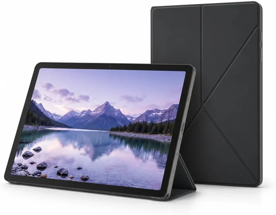 Galaxy Tab A9+ 11" 64GB Wi-Fi Android Tablet Bundle with Book Cover Case - 90Hz Display, Quad Speakers, 8MP Camera, Long Battery - Graphite