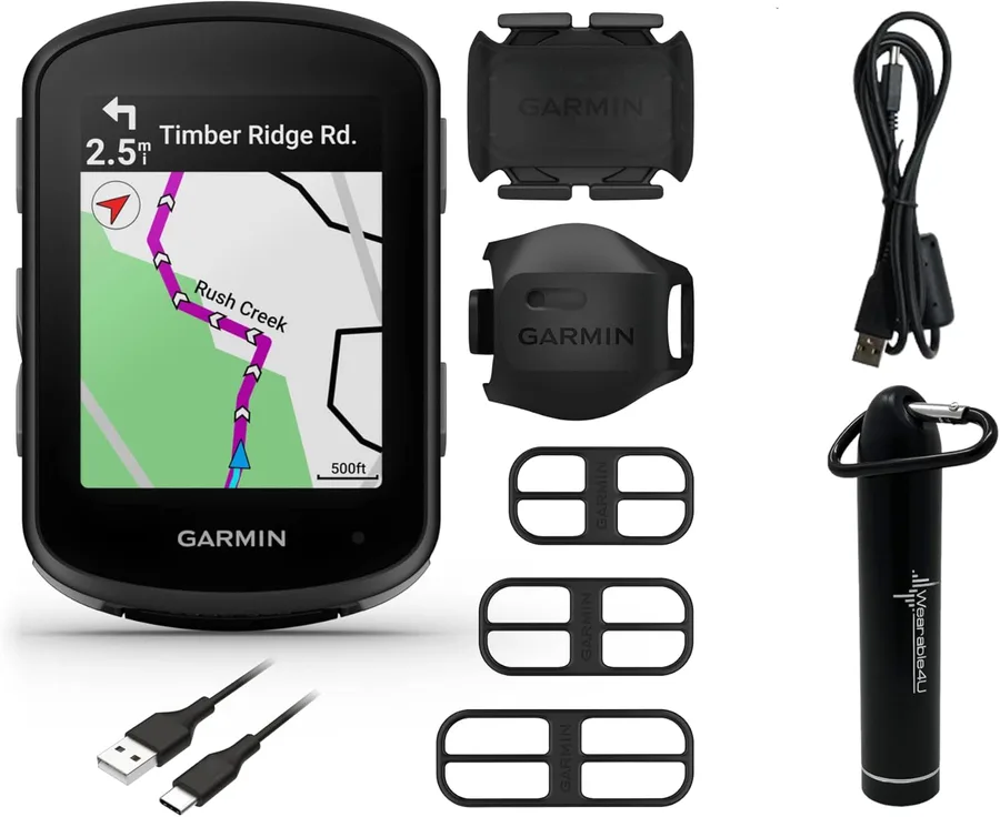 Garmin Edge 540 GPS Cycling Computer, Button Controls, Advanced Navigation with Garmin Speed and Cadence Sensors and E-Bank Bundle