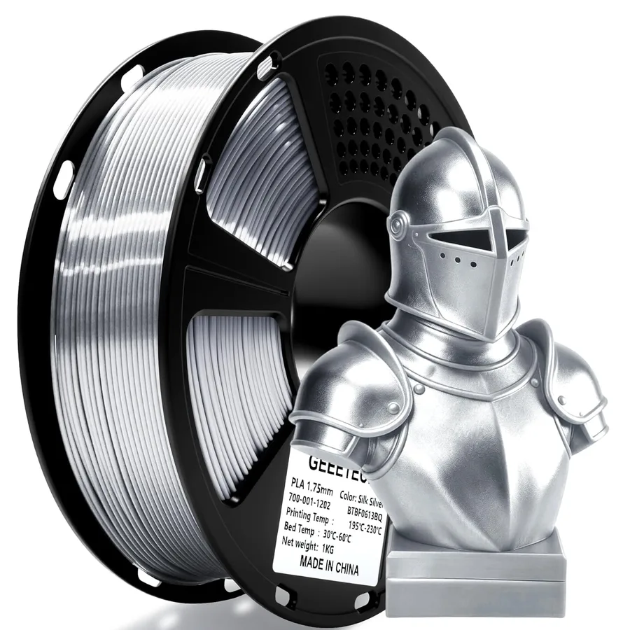 Geeetech Silk PLA Filament 1.75mm for 3D Printer, Metal-Like Shiny 3D Filament 1kg (2.2lbs) 1 Spool, Dimensional Accuracy +/-