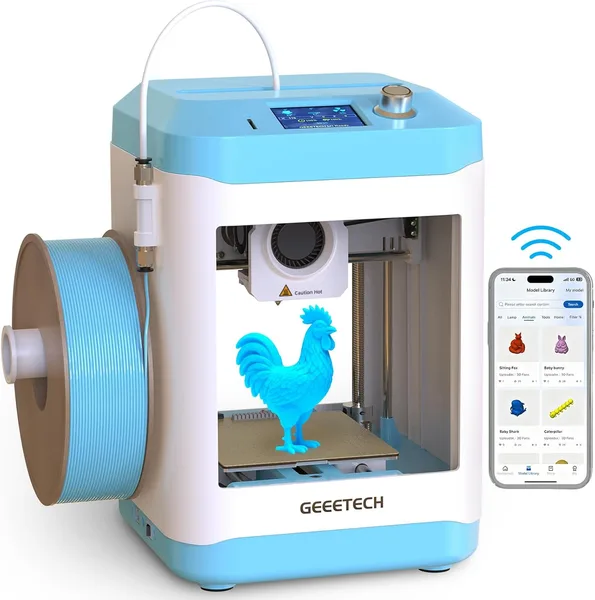 Geeetech Smart 3D Printer for Kids and Beginners, WiFi Mini 3D Printers with App Control, High Speed and Quality Printing, Fu