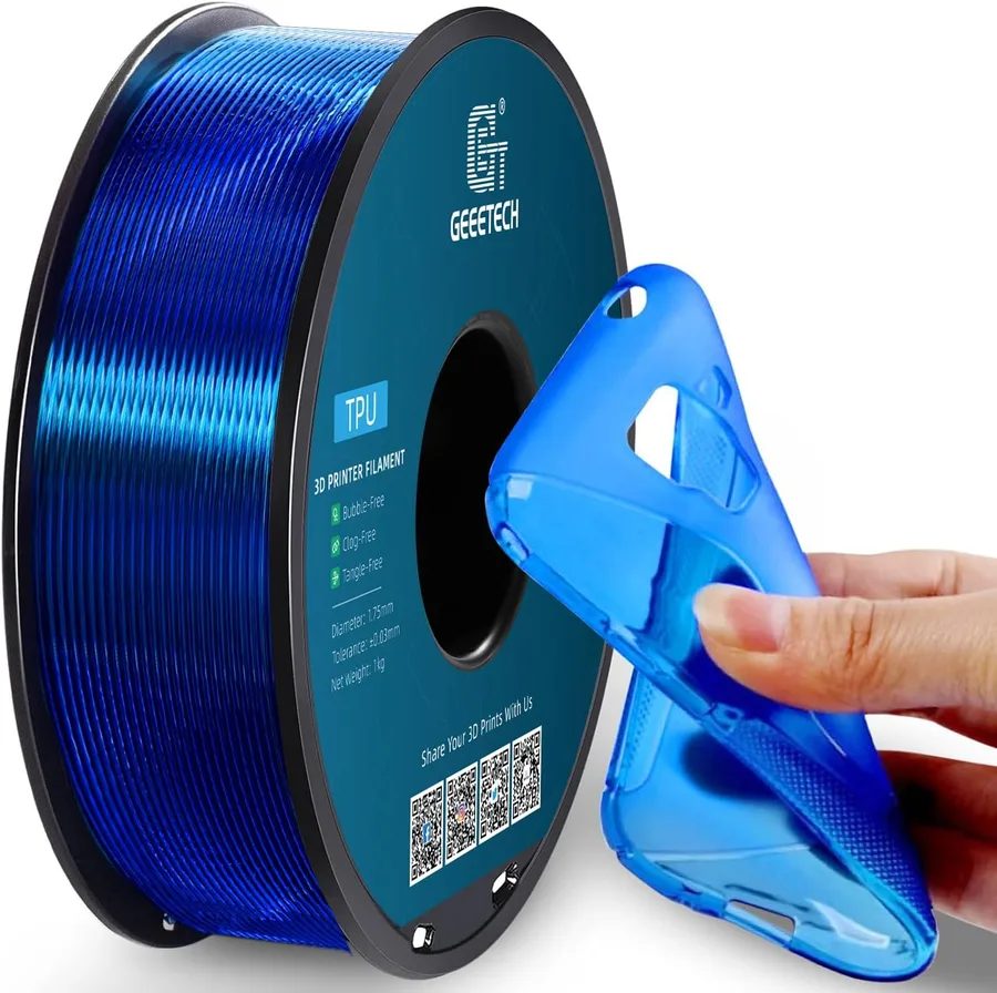 Geeetech TPU Filament 1.75mm, Shore 95A Flexible 3D Printer Filament with High Elasticity, 1KG (2.2lbs) Spool, Dimensional Ac