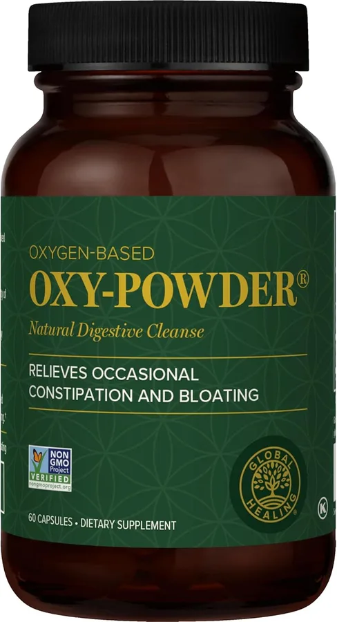 Global Healing Oxy-Powder Colon Cleanse, Constipation Relief for Women & Men, Magnesium Oxide Colon Cleanser & Detox for Weig