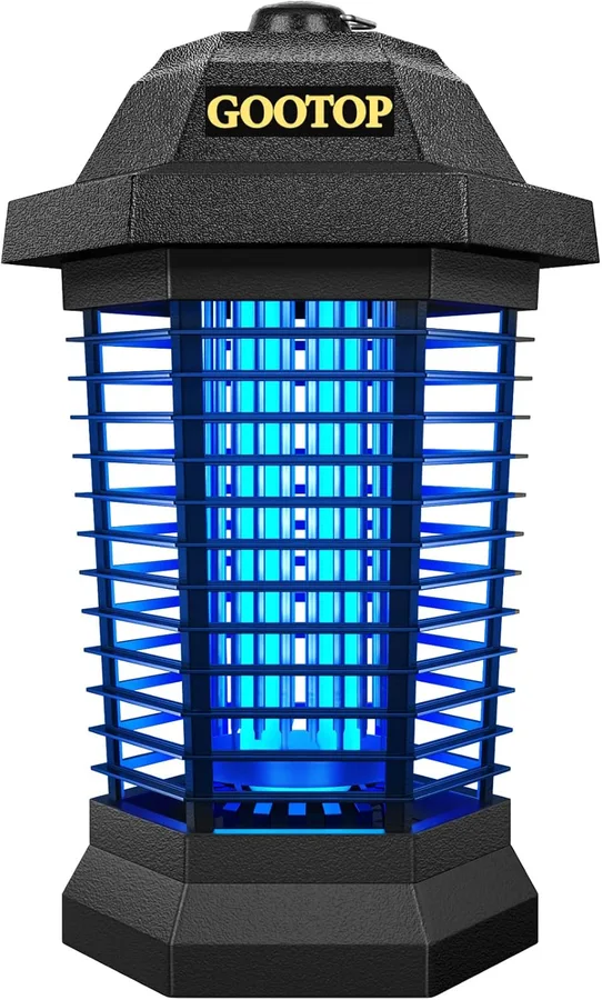 GOOTOP Bug Zapper Outdoor, Mosquito Zapper, 4200V 3 Prong Plug in Electric Fly Zapper, Mosquito Killer, Fly Traps, Flying Insects Zapper Indoor Outdoor, ABS Plastic Outer (Black)