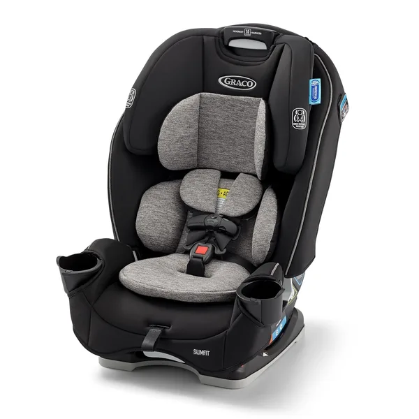 Graco Slimfit 3-in-1 Convertible Car Seat, Slim Car Seat with Space-Saving Design, Highback Booster Seat with 10-Position Hea
