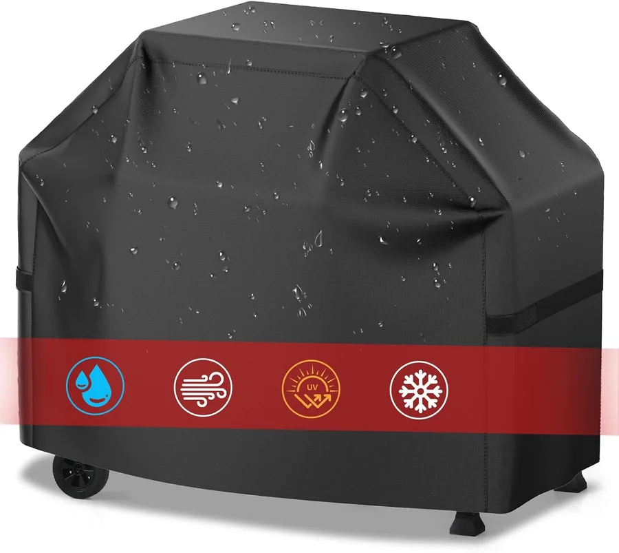 Grill Cover, 58 inch BBQ Gas Grill Cover for Outdoor Grill, Waterproof, Anti-UV, Rip-Proof, Fade Resistant Material, Barbecue