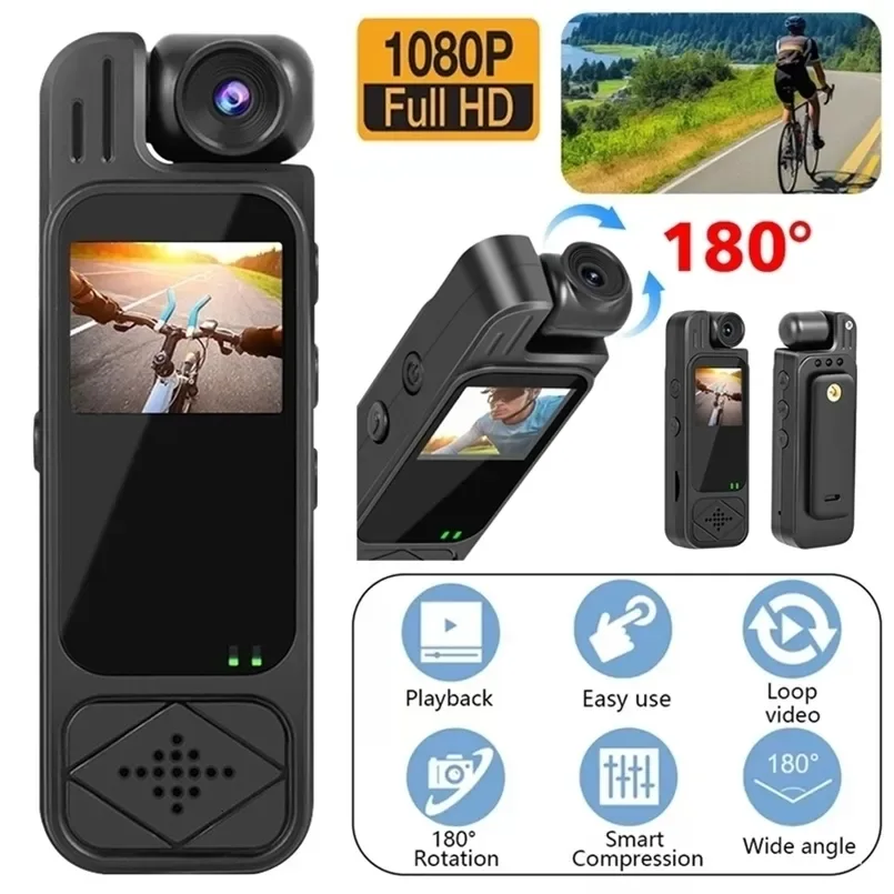 HD 1080P Mini Camera Portable Digital Video Recorder Worn Small Body Cam Infrared Night Vision Sports DV Camcorders 250220CJ