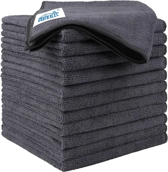 HOMEXCEL Microfiber Cleaning Cloth 12 Pack, 12.5 x 12.5 inch Microfiber Towels for Cars, Ultra Absorbent Washing Cloth, Lint