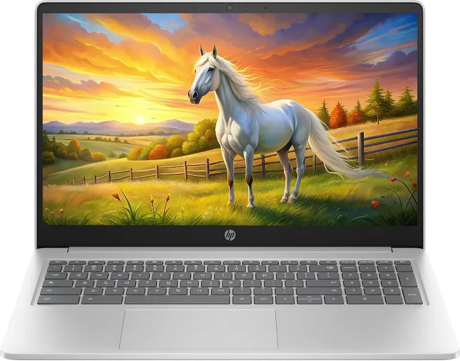 HP 2026 Lightweight Portable Chromebook, 15' HD IPS Display, Intel Quad-Core N Processor Up to 3.70GHz, 8GB DDR5, 64GB SSD St