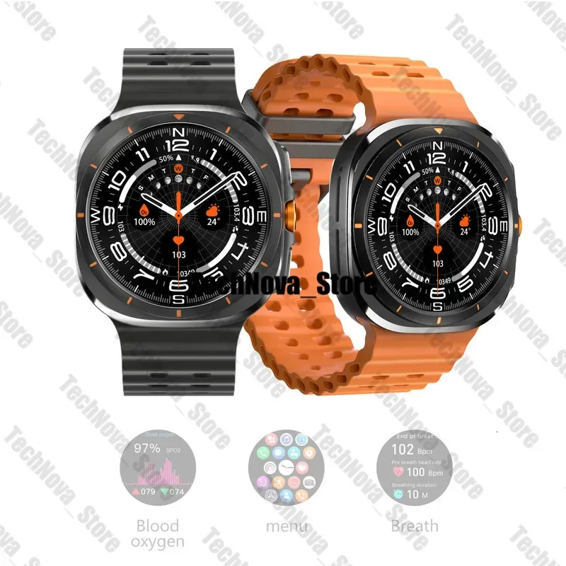 HTZ00 High Quality For Samsung Galaxy Watch 8 Ultra2 NFC GPS Tracker Smartwatch Men Amoled Always Display Body Temperature Clock BT 2025 NEWEST Smart Watches