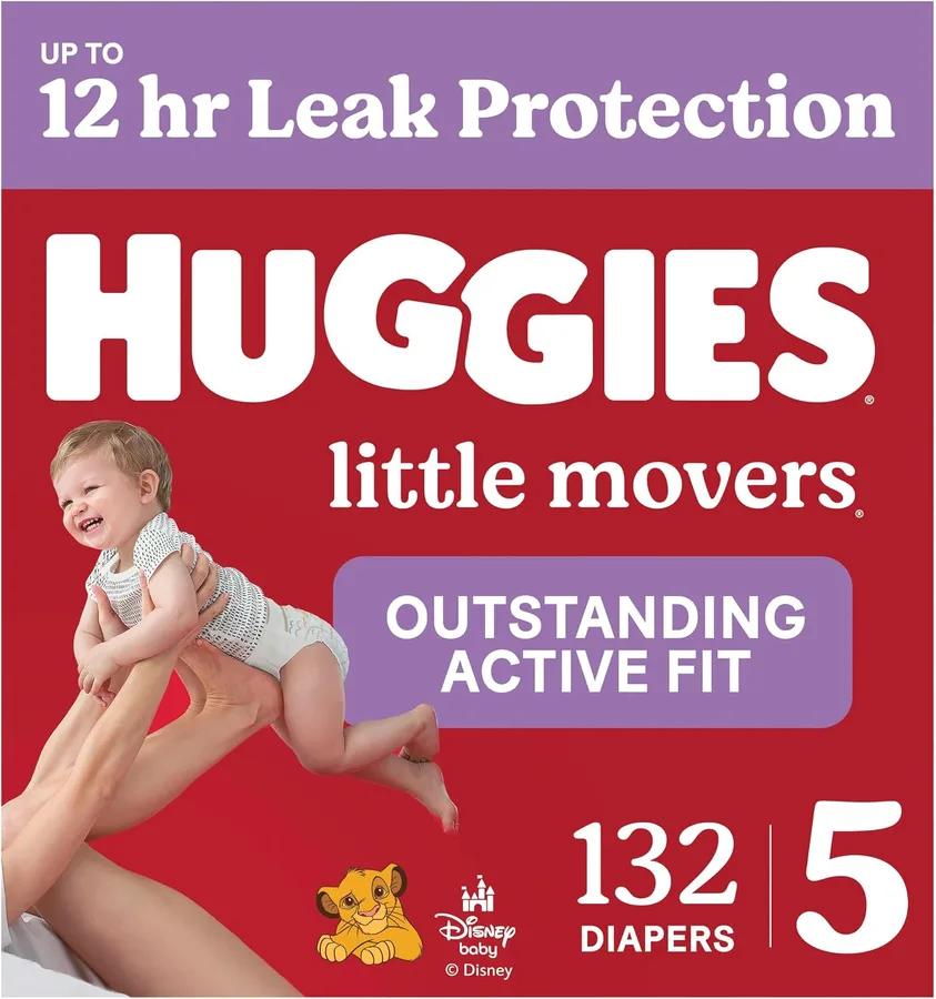 Huggies Little Movers Diapers Size 5, 132 Count (2 Packs of 66)