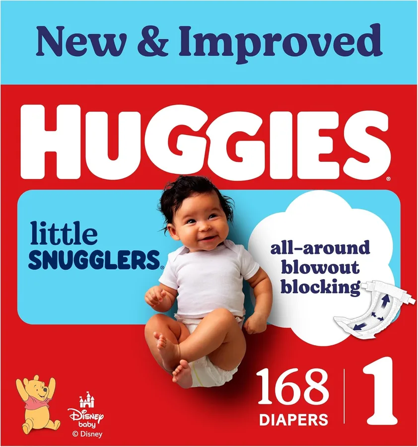Huggies Little Snugglers Diapers Size 1, 168 Count