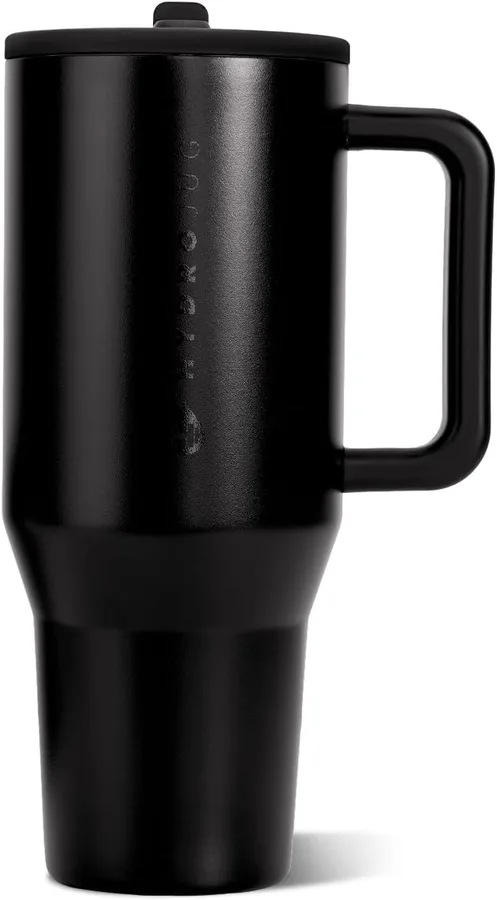 HydroJug Traveler 32oz, Insulated Tumbler with Handle & Straw, Black
