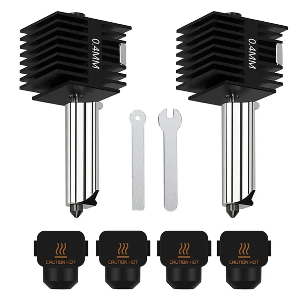 HzdaDeve 2 Pack 0.4mm A1 Mini/A1/A2L Hotend Kit for Bambu Lab 3D Printer | High Precision Leak-Proof Hardened Steel Nozzles,