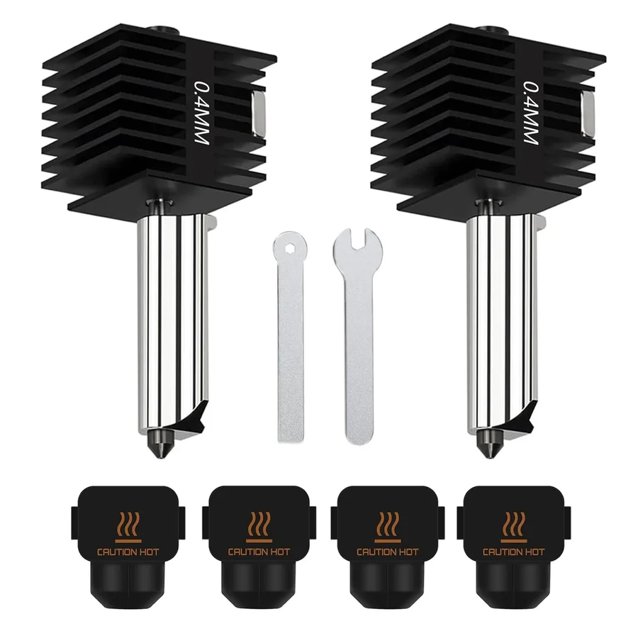 HzdaDeve 2 Pack 0.4mm A1 Mini/A1/A2L Hotend Kit for Bambu Lab 3D Printer | High Precision Leak-Proof Hardened Steel Nozzles,