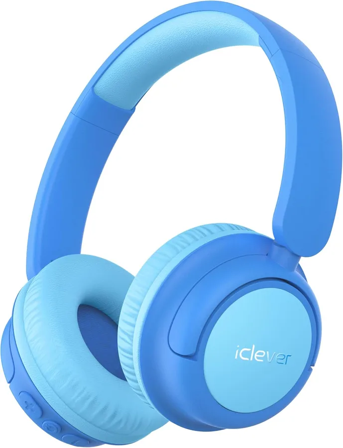 iClever BTH22 Kids Bluetooth Headphones, 60H Play Time, USB C Fast Charging, Bluetooth 5.4, AUX Cord,Safe Volume 74/85 dBA,To