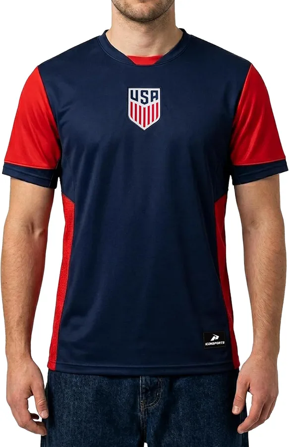 Icon Sports U.S. Soccer Hoodie Officially Licensed Adult BLACKOUT Cotton Pullover Hoodie Sweatshirt