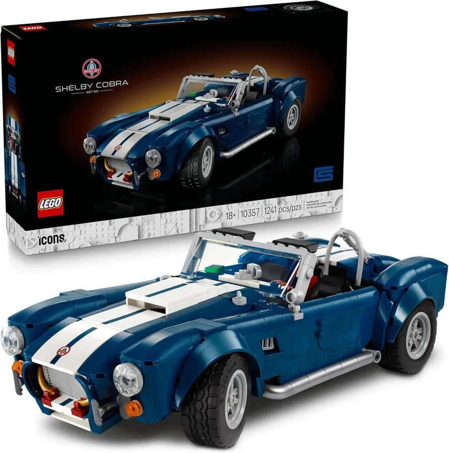 Icons Shelby Cobra 427 S/C Car Building Set for Adults - Bedroom, Office, or Book Shelf Decor for Sports Car Fans, Ages 18+ - Gift Idea for Birthdays - 10357