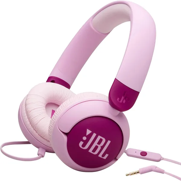 JBL Junior 320 - Wired on-Ear Kids Headphones Safe Sound (<85dB), Built-in mic, Fit for Kids and Customizable with Included S