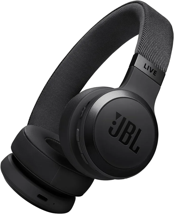 JBL Live 670NC - Wireless On-Ear Headphones with Adaptive Noise Cancelling with Smart Ambient, Up to 65H Battery Life with Sp