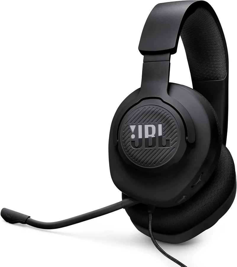 JBL Quantum 100M2 - Wired Over-Ear Gaming Headset with omnidirectional, Detachable mic with Mute Option and Fabric-Covered Me