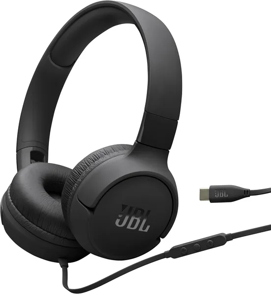 JBL Tune 520C - USB-C Wired on-Ear Headphones with Hi-Res Audio Support, JBL Pure Bass Sound, Comfort fit, USB-C connectivity