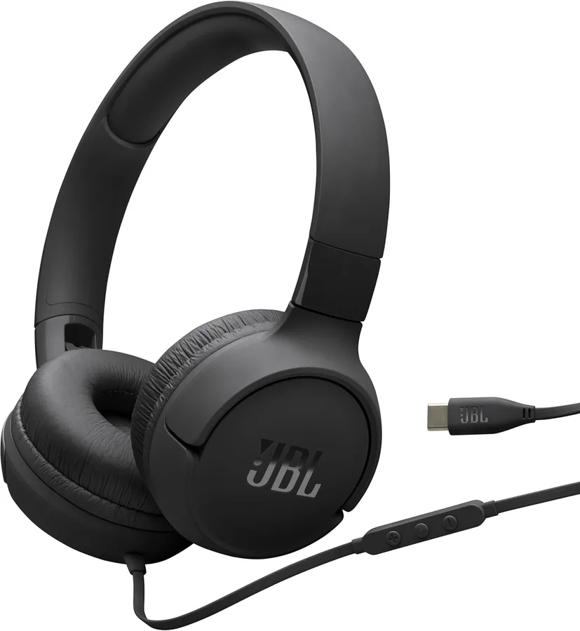 JBL Tune 520C - USB-C Wired on-Ear Headphones with Hi-Res Audio Support, JBL Pure Bass Sound, Comfort fit, USB-C connectivity