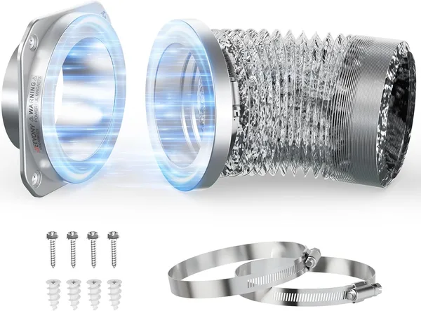 JEEVONY Magnetic Dryer Vent Coupling DV180 Airtight Seal Dryer Vent Connector Kit Easy to Clean Quick Connector Including a 2