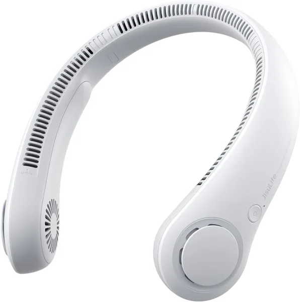 JISULIFE Portable Neck Fan, Hands-Free Bladeless, 5 Speeds, 4000 mAh Battery Operated Wearable Personal Fan, Twistable, Recha