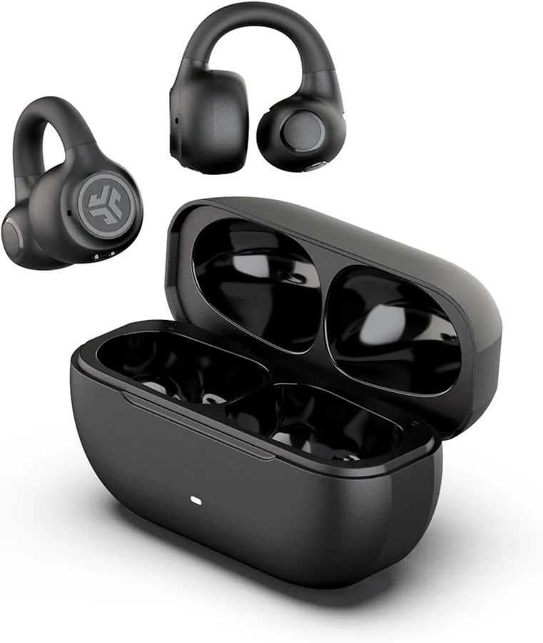 JLab, Flex, Open Ear Earbuds, Clip On Wireless Bluetooth Earbuds, Open Ear Headphones, Black
