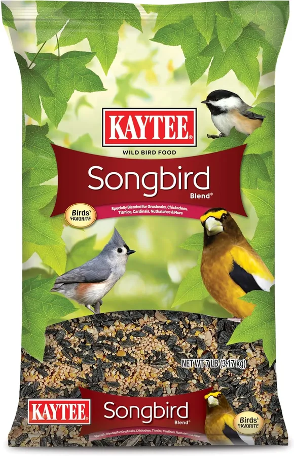 Kaytee Songbird Wild Bird Seed Food, Blended for Grosbeaks, Chickadees, Titmice, Cardinals, Nuthatches & More, 7 Pounds