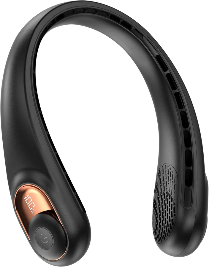 KIDEE Neck Fan, Portable Bladeless Neck Fans, Upgrade 360° Airflow, Super Quiet, 3 Speeds, 4000mAh Personal Wearable Neck Fan