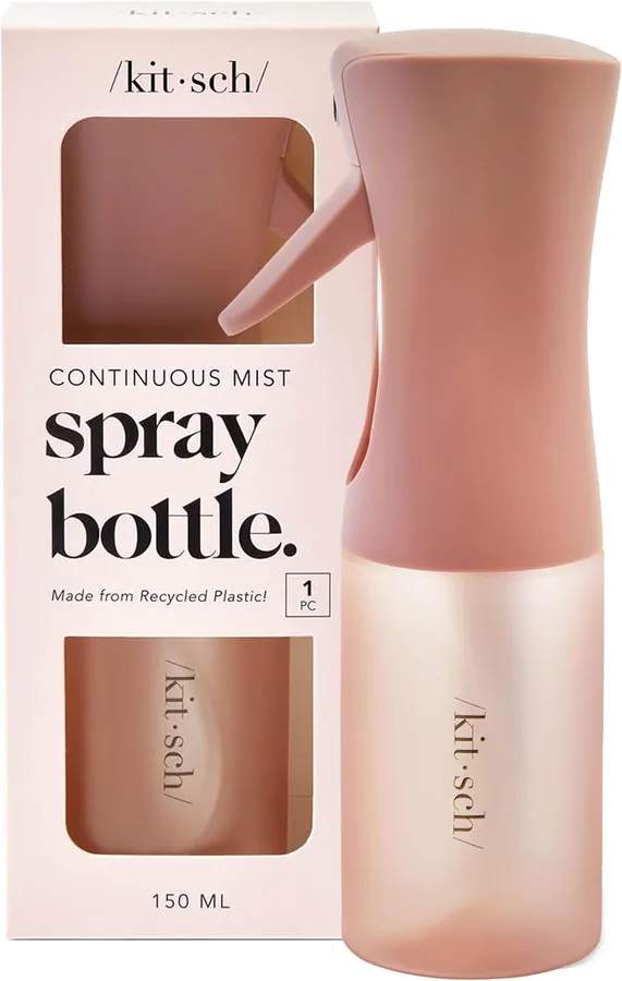 Kitsch Continuous Spray Bottle for Hair – Fine Mist Water Mister & Water Spray Bottle – Recycled Hair Spray Bottle – Spray Bo
