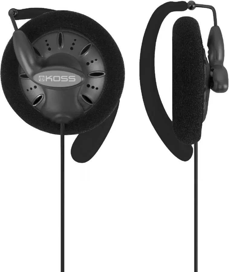 Koss KSC75 Portable On-Ear Clip Headphones, Retro Style, Ultra Lightweight, Grey