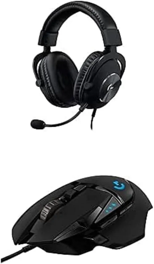 Logitech G502 HERO Wired Gaming Mouse + G Pro X Gaming Headset Bundle - Black