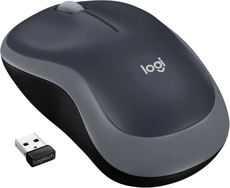 Logitech M185 Wireless Mouse - Gray (Renewed)