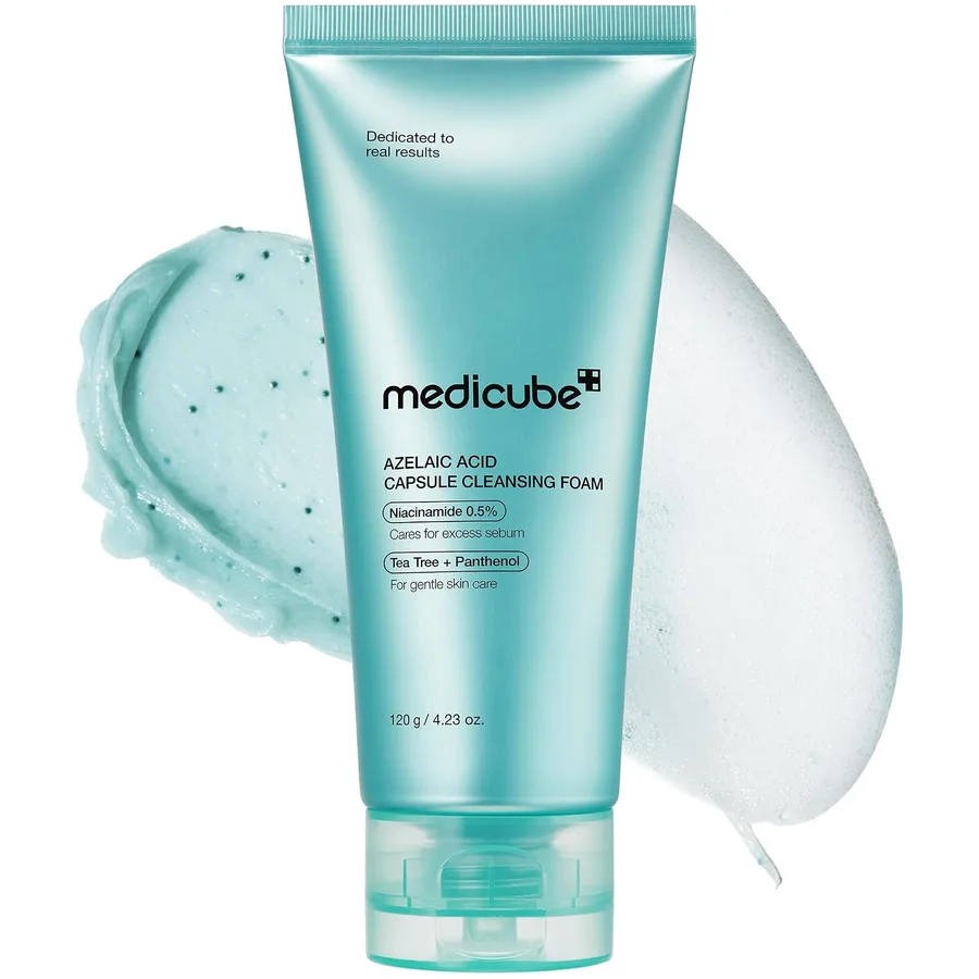 medicube Facial Cleanser Azelaic Acid Capsule Foam Cleanser | Soothing Daily Cleansing Foam - For Troubled Skin & Excess Sebum Control, Korean Skincare, 4.23 oz