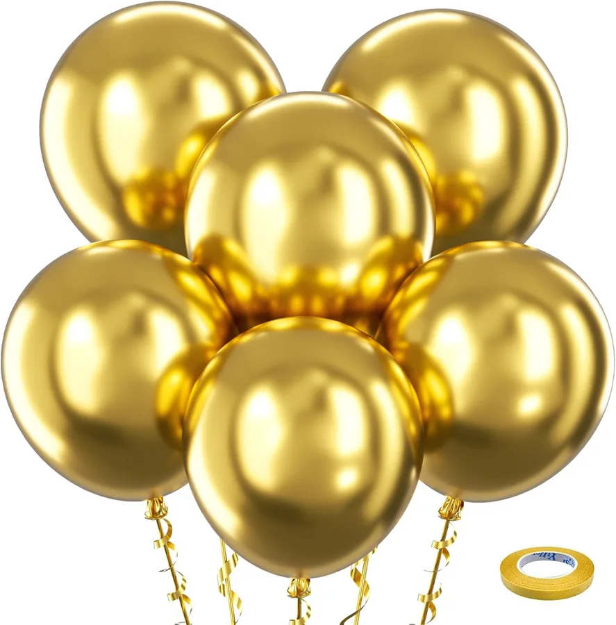 Metallic Gold Balloons 18 Inch 30 Pack Latex Large Thick | Gold Balloons Big Round Chrome Gold Balloons for Wedding Bridal Shower Graduation Birthday Party Decorations