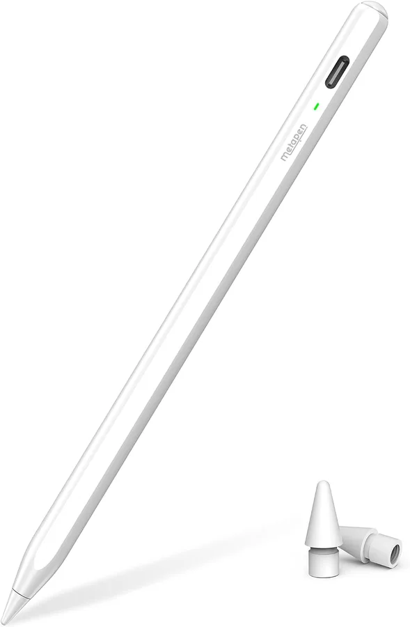Metapen Pencil Air8 for Apple iPad 2018-2026, 10 Min Faster Charge, Palm Rejection Stylus Pen for iPad a16/11/10/9/8/7/6th Gen, Pro 12.9/11/13-inch M4/M5, Air 3/4/5/M2/M3/M4, Mini 5/6th