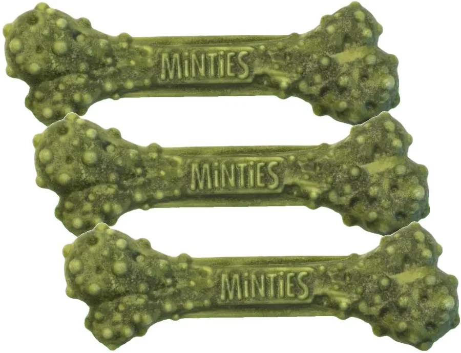 Minties Dental Chews for Dogs,Vet-Recommended Mint-Flavored Treats for Large_Dogs Over 50 lbs,Dental Bones Clean Teeth,Fight Bad Breath & Removes Plaque & Tartar,Large_Dogs- 48oz, 36 Count (Pack of 3)