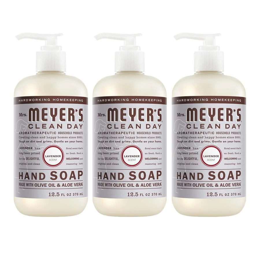 MRS. MEYER'S CLEAN DAY Hand Soap, Lavender Scent, 12.5 Fl Oz Bottle - 3 Pack