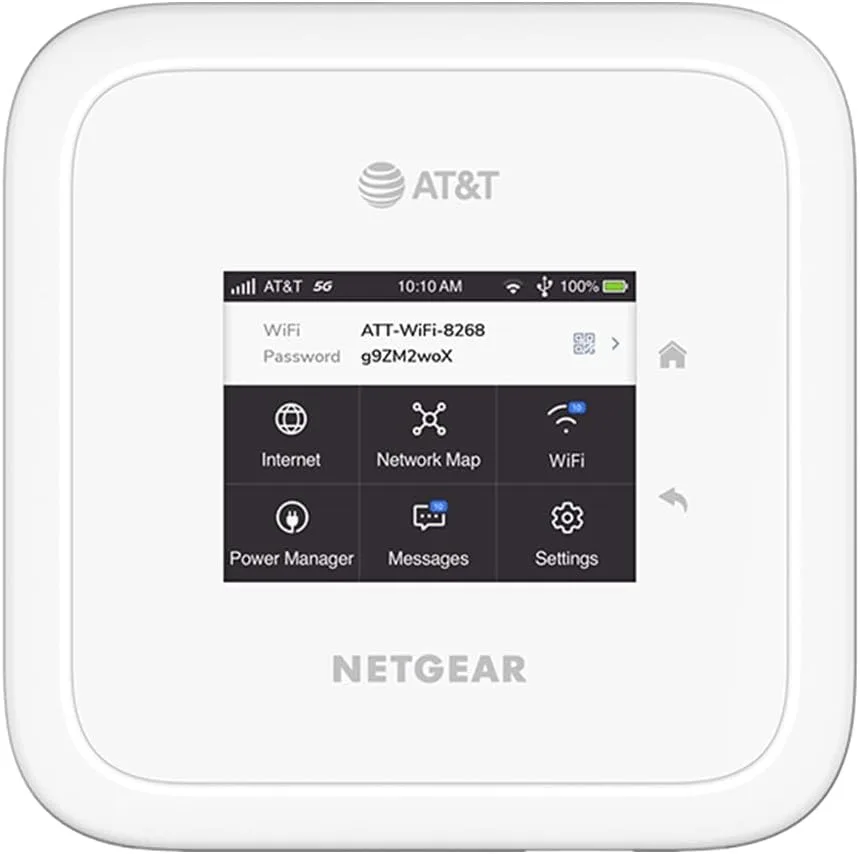 NETGEAR Nighthawk M6 5G WiFi 6 Mobile Hotspot Router (MR6110) – Blazing Fast Wireless Hotspot Router, Unlocked, Certified with AT&T - White (Renewed)