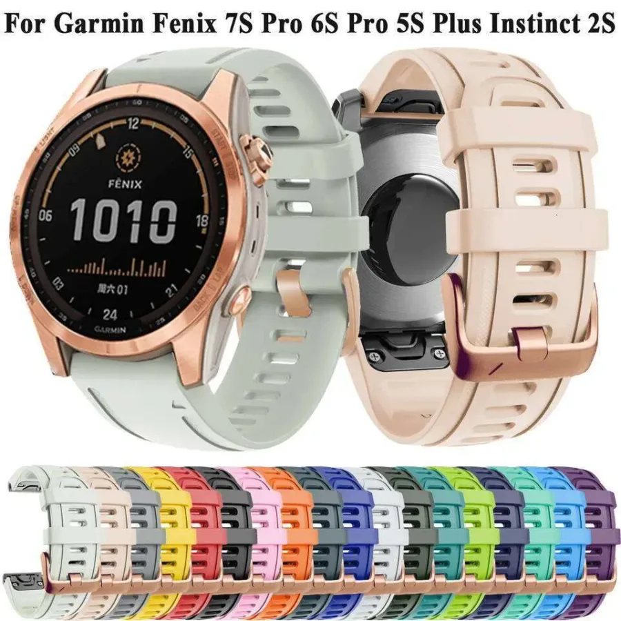 New 20mm Silicone Watch Strap Garmin Fenix 6S 6SPro 5S Plus 7S QuickFit Bracelet For Instinct 2S Replacement Watchband Belt Z260207