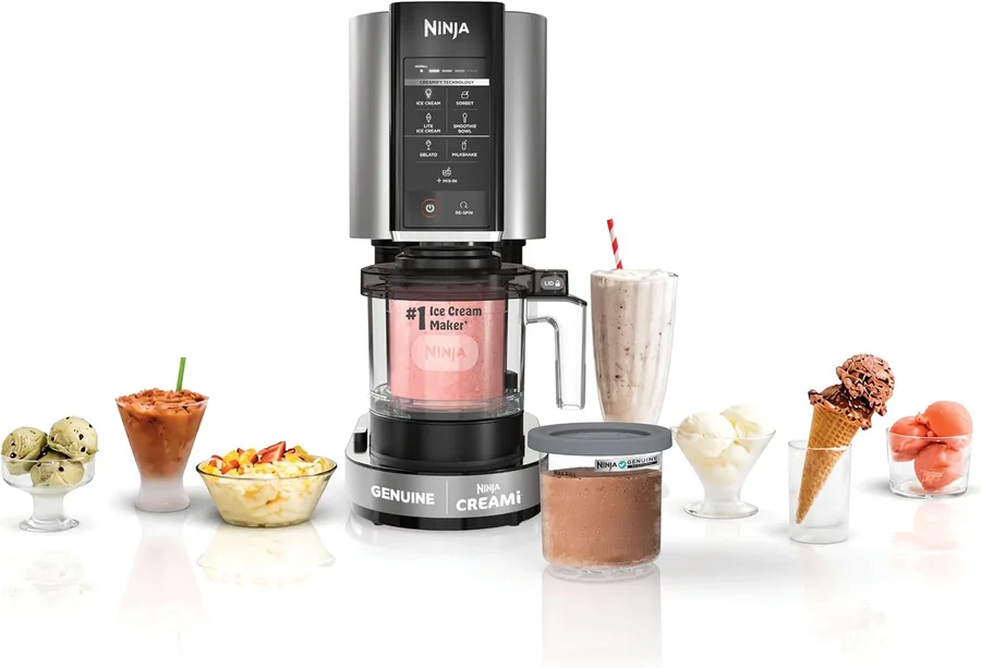 Ninja® CREAMi® 7-in-1 Ice Cream Maker, Ice Cream, Gelato and more, NC301 | Ninja CREAMi transforms frozen bases into ice cream, sorbet and milkshakes at a button touch, from healthy to indulgent.