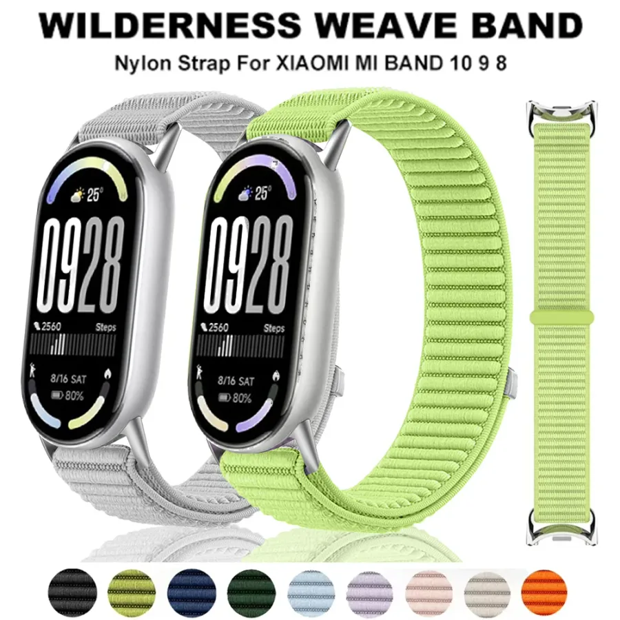 Nylon Ajusable for Xiaomi smart Band 10 9 8 Strap accessories Sport Bracelet Replacement correa Mi Miband 8 9 10 strap NFC