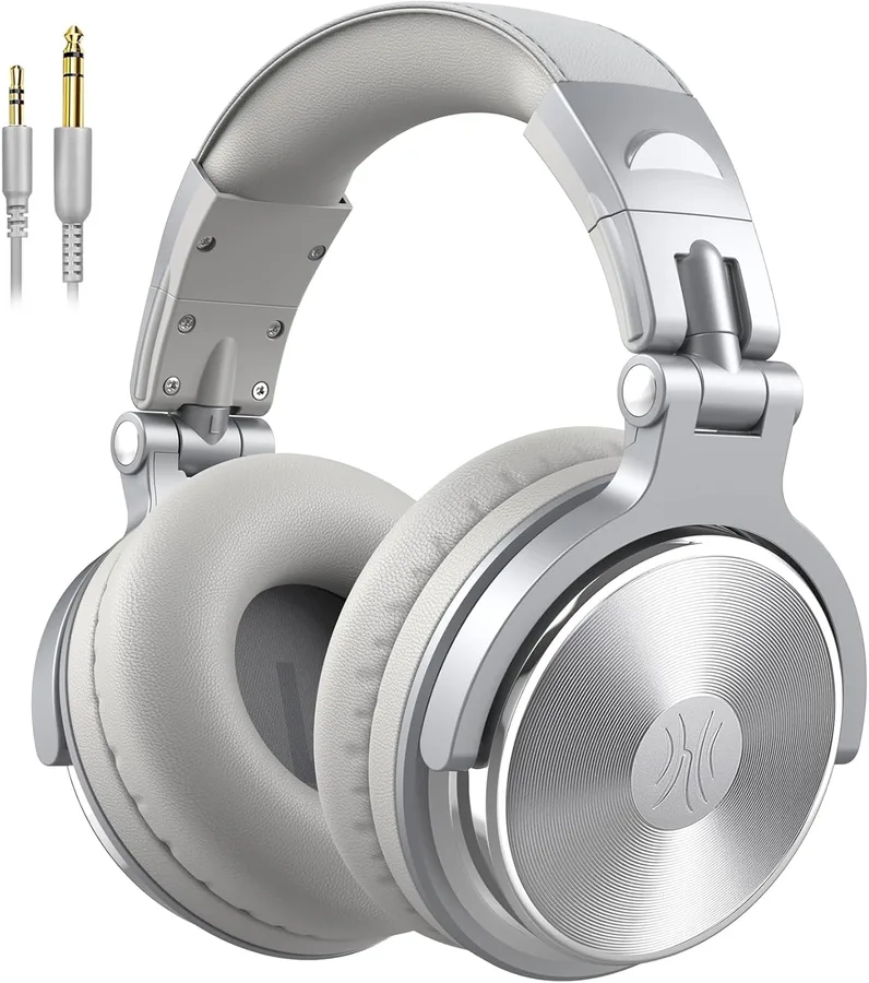 OneOdio Wired DJ Hi-Res Over-Ear Headphones for PC, Keyboard Guitar - S | headphone with 50mm drivers, dual 3.5mm and 6.35mm jacks for studio monitoring, recording, podcasting, mixing and DJ use.