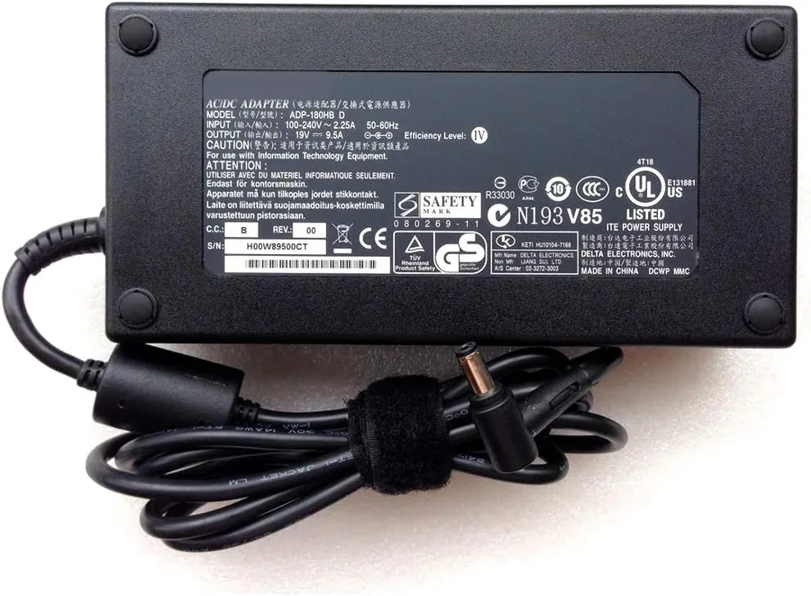 Original 180W 19V 9.5A 5.52.5mm Power Charger for ASUS G75VW-AS71 ADP-180HB D N180W-02 ADP-180MB F FA180PM111 04-266005910 04G266009420 04G266009430 0A001-00260000 ac Adapter Charger Power Cord