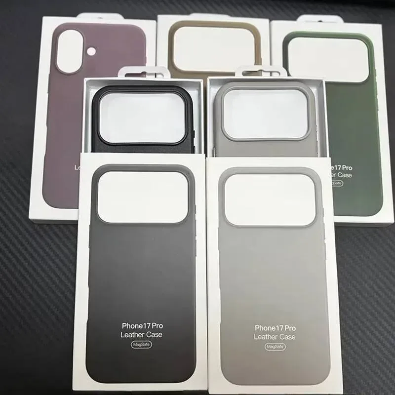 Original Apple Magsafe Leather For iPhone Pro 17 Air Case Wireless Charging Magnetic Cover 17Pro Max With Box